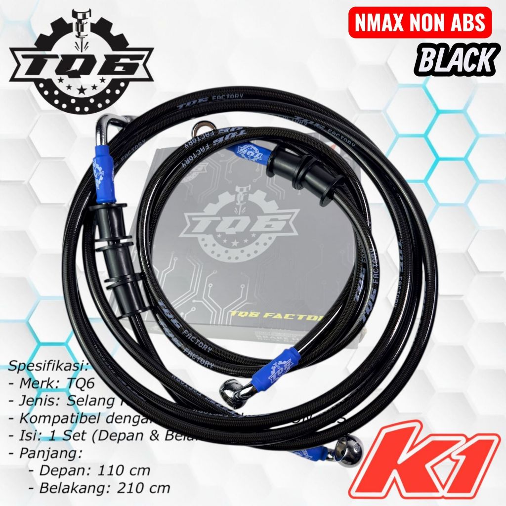 Selang Rem TDR Racing NON ABS Carbon Depan 110CM Belakang 210CM Yamaha NMAX