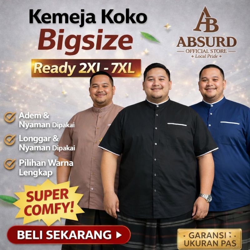 Baju muslim pria koko jumbosize baju oversize koko murah baju koko M L Xl  XXL XXXL 4XL 5XL 6XL 7XL