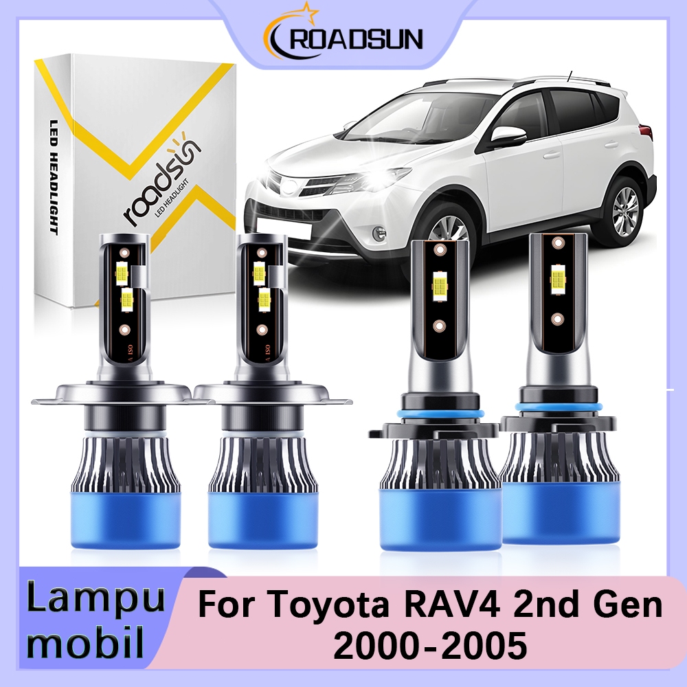 [For Toyota RAV4 2nd Gen] 2000-2005 2PCS LED Lampu Depan Mobil 160W 18000LM CSP 3570 Chip Super Tera
