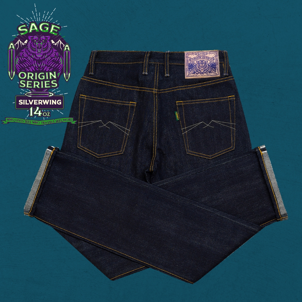 Sage Origins : Silverwing 14oz Sanforized Deep Indigo Selvedge Denim