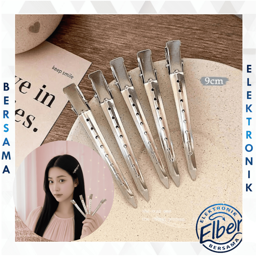 ELBER Jepitan Rambut Bebek Kep Salon Besi Stainless Y3788