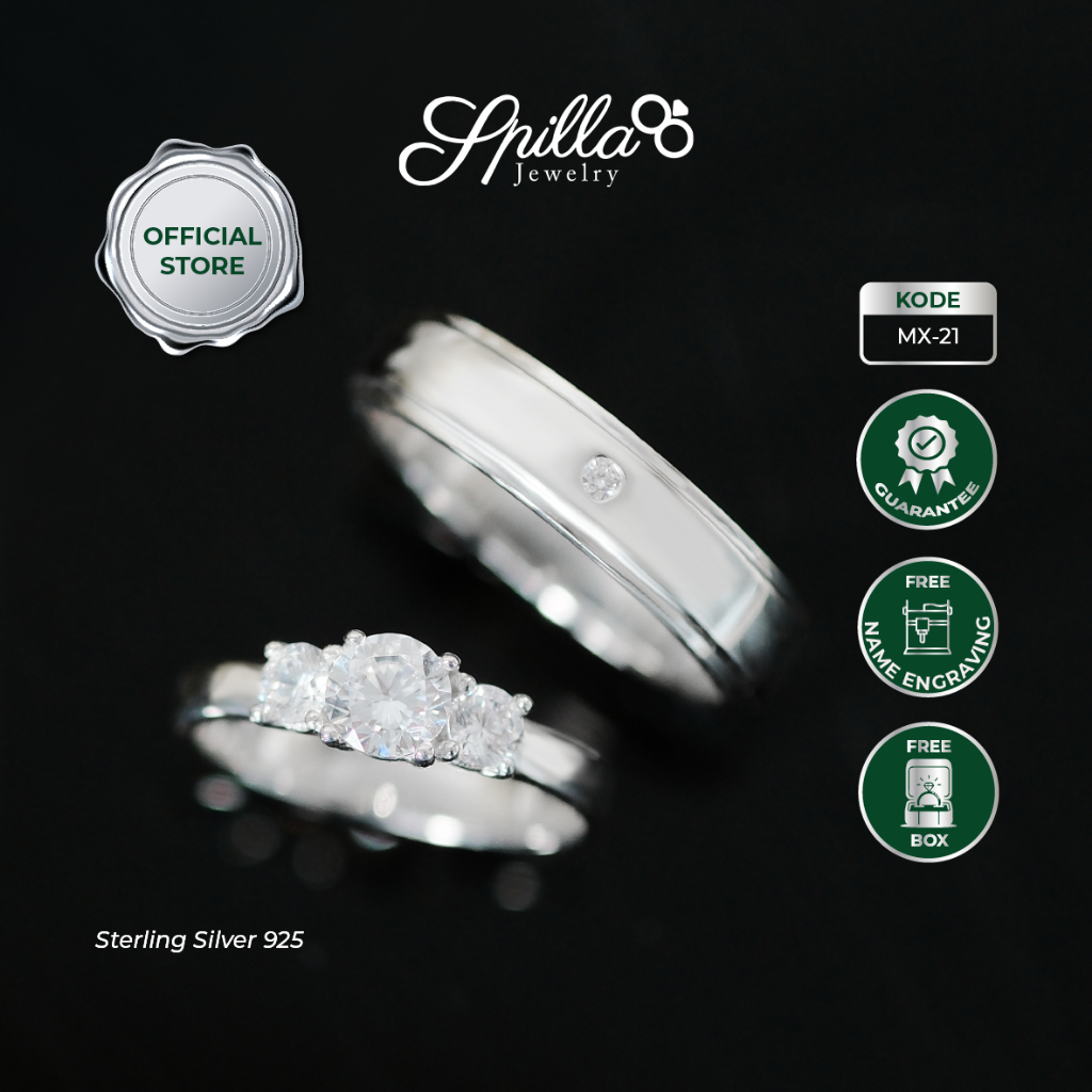 Spilla Jewelry MX-21 Cincin Couple Perak (Silver 925) Free Ukiran