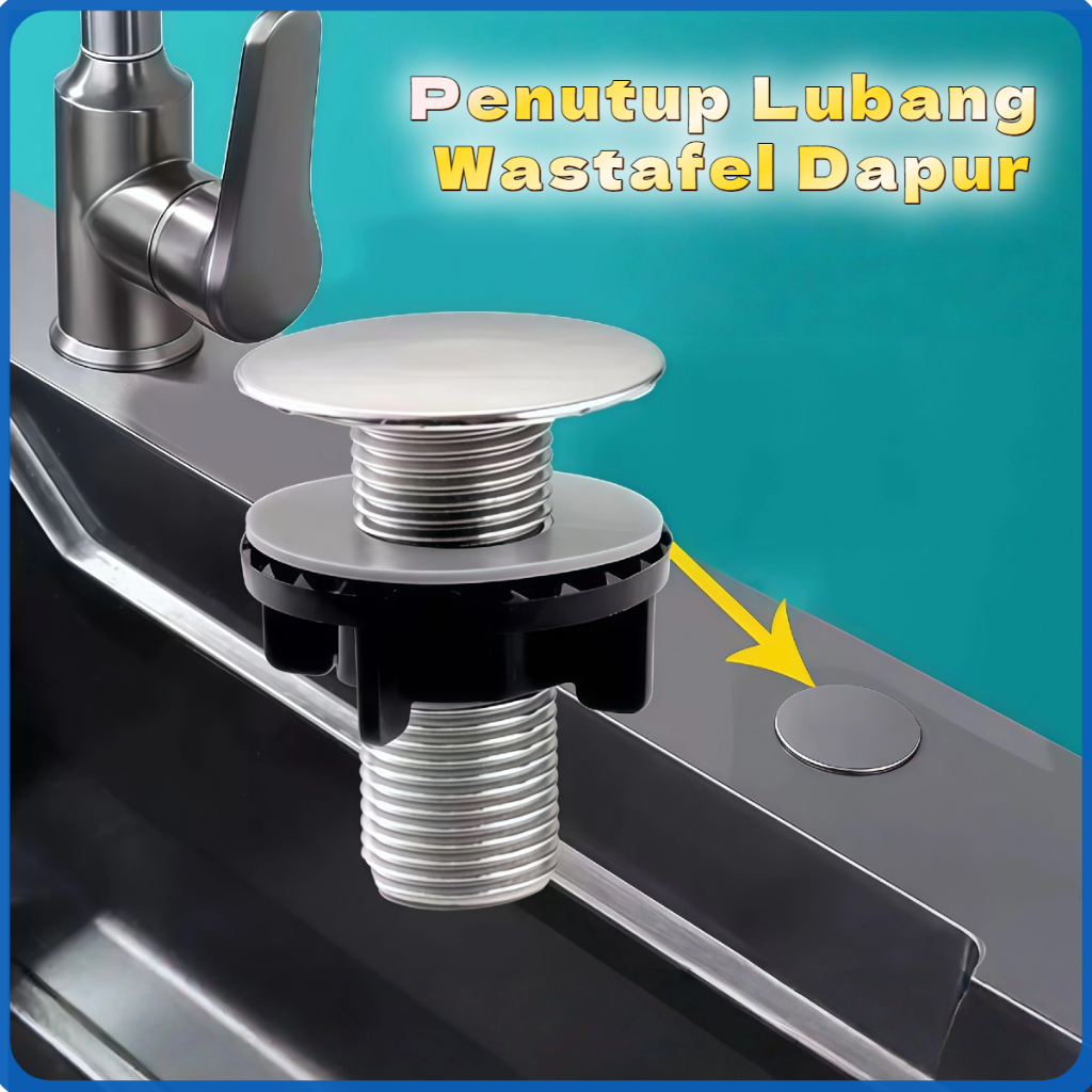 Penutup Lubang Wastafel Dapur Stainless Steel Universal Anti Bocor Anti Odour Anti Serangga untuk Ba