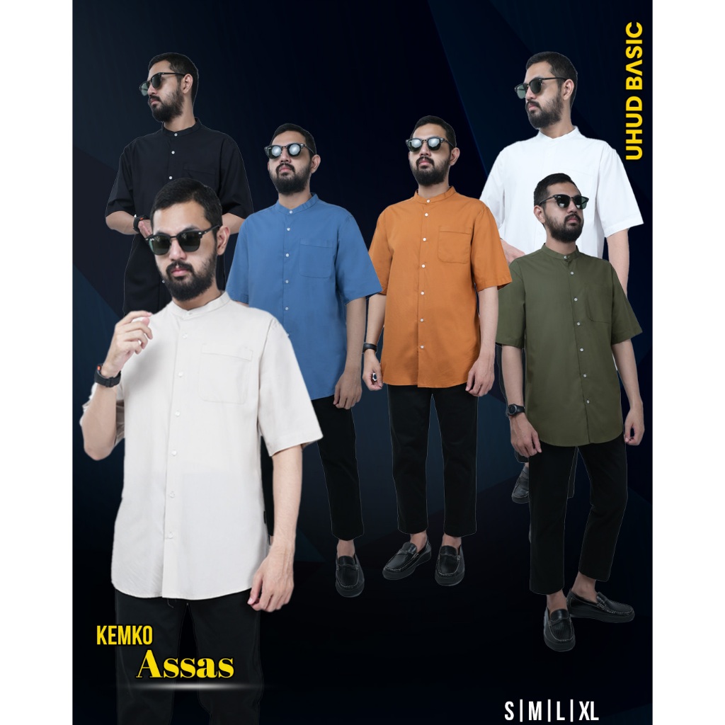 Uhud Basic - Baju Kemeja Koko Kemko Asas Bahan Katun