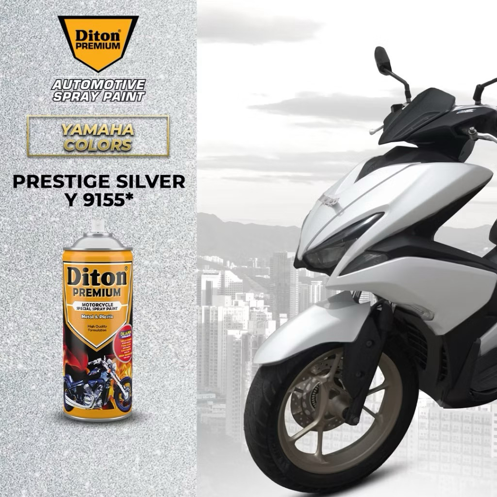 DITON PREMIUM – PRESTIGE SILVER Y9155* (400CC) – Cat Semprot Pilok Pylox Pilox Spray Paint Original 