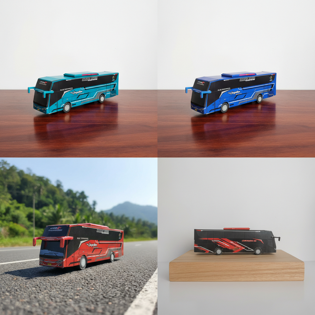 Miniatur Bus Jangulee Transport Dalacutes/Bintang, Juragan 99, Jempol Trans Komang JB5 (Lampu LED, L