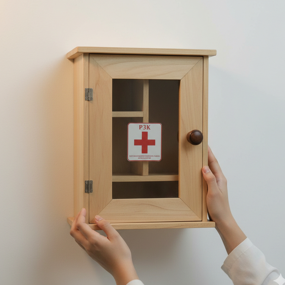 *WD* Hiasan Dinding Kotak P3K Minimalis Kayu - Tempat Penyimpanan Obat Banyak Warna