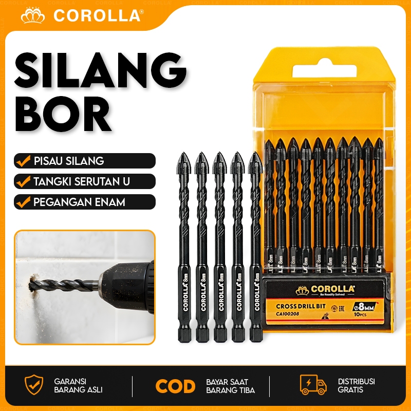 Mata Bor Hexagonal 5pcs 3-8mm | Hex Shank untuk Bor Impact & Drill, Kuat untuk Besi, Beton & Kayu