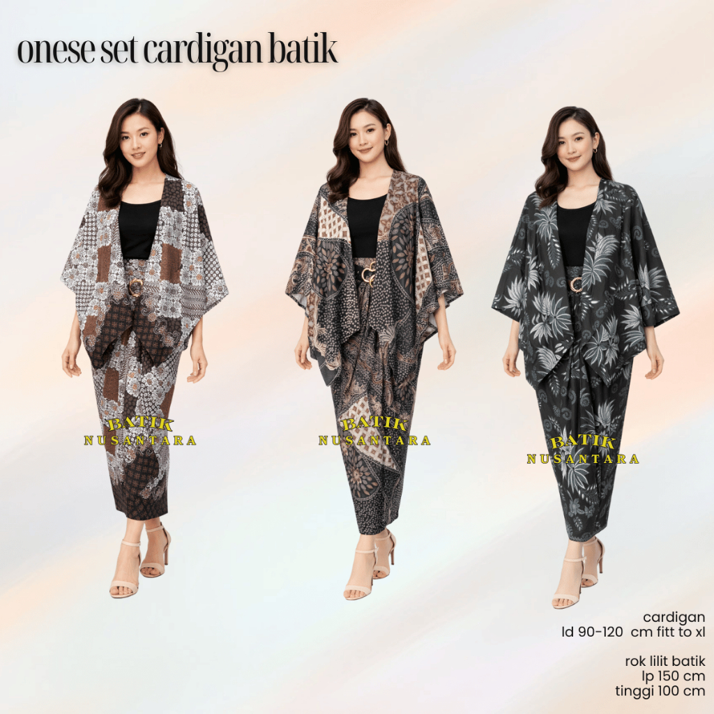 stelan batik fashion kekinian stelan rok dan cardigan motif batik all size stelan kondangan wanita