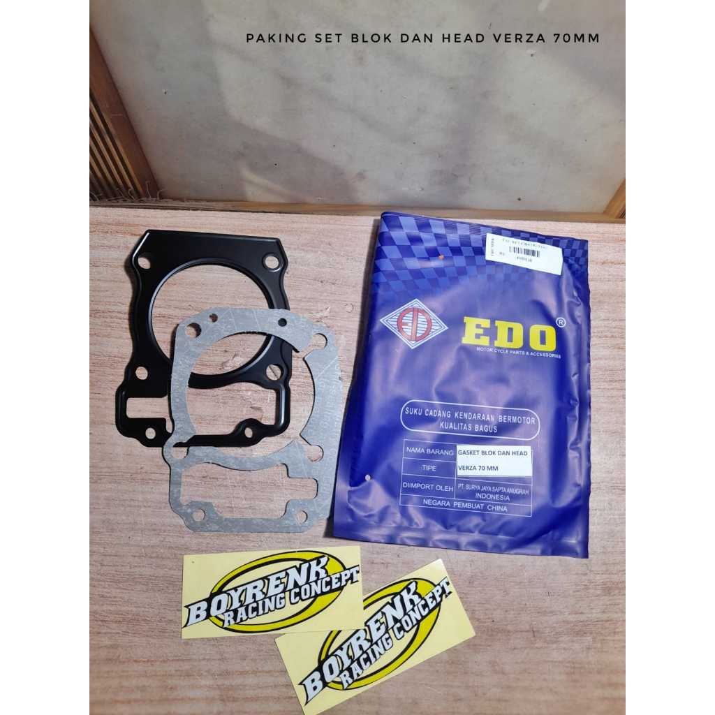 1SET Paking Perpak Blok Kop MP MONO VERZA CRF-150 70mm Edo - BOYRENK MADURA
