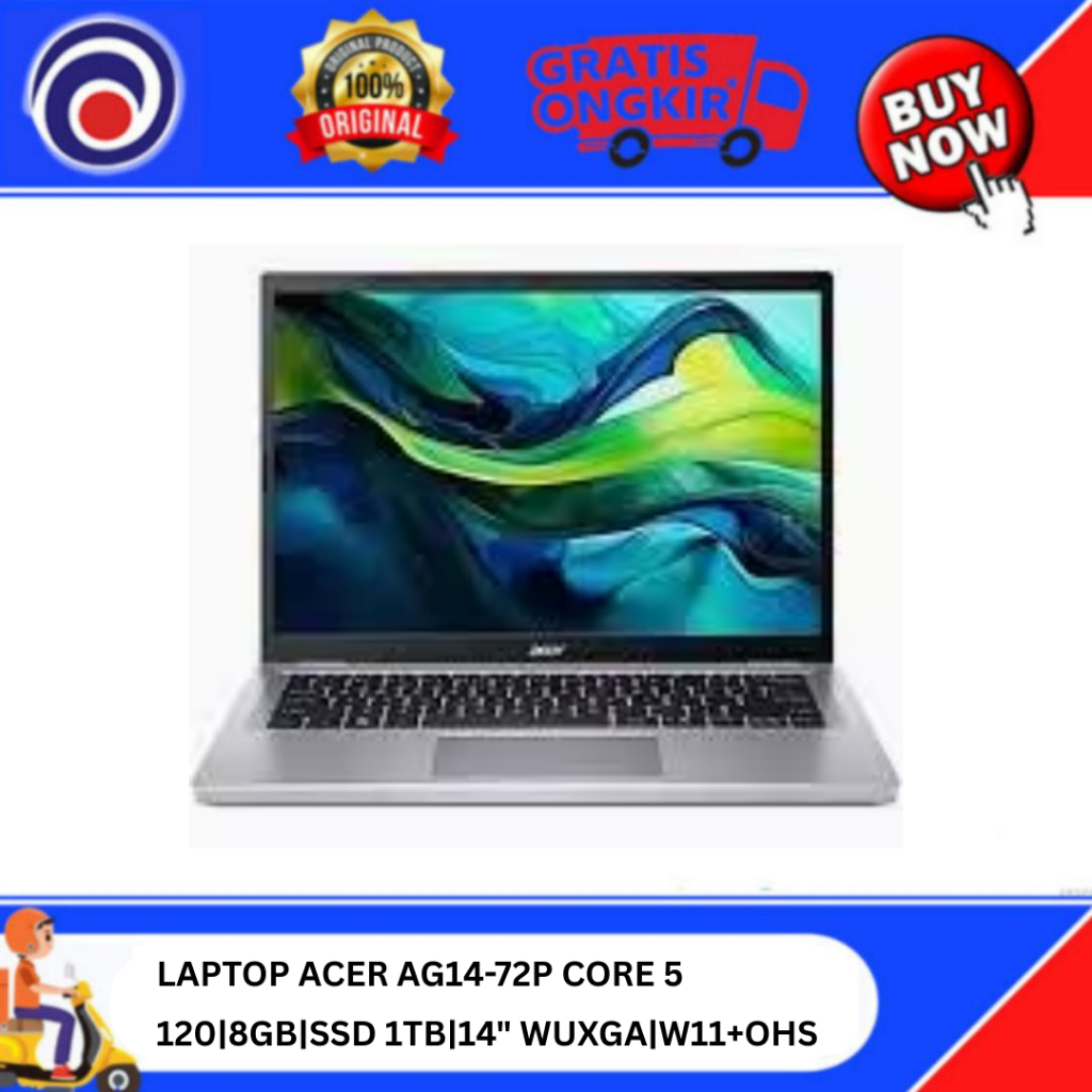 LAPTOP ACER AG14-72P CORE 5 120|8GB|SSD 1TB|14" WUXGA|W11+OHS