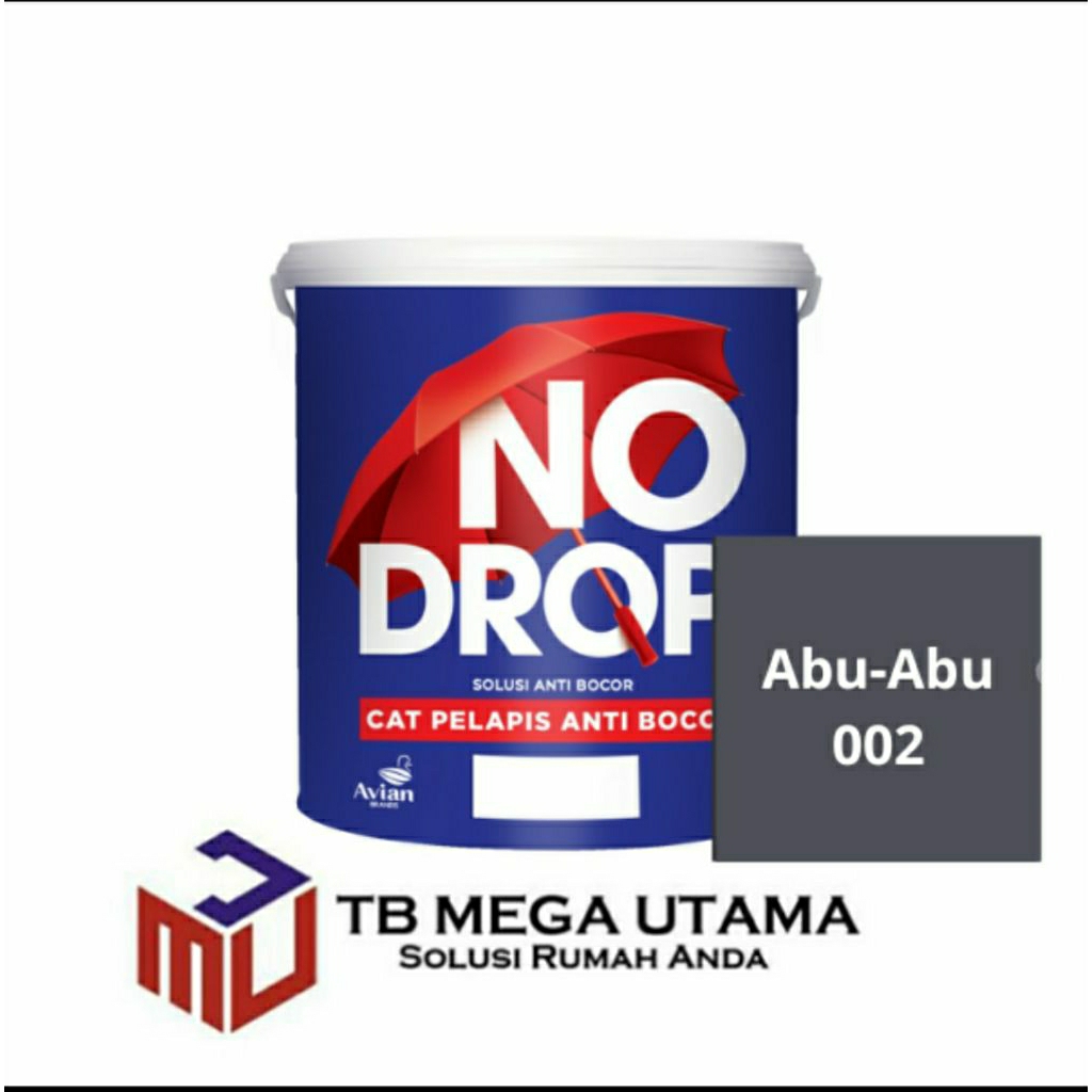 No Drop 002 Abu Abu 20 Kg |  RM |  Cat Waterproofing Pelapis Anti Bocor Tembok Interior Eksterior