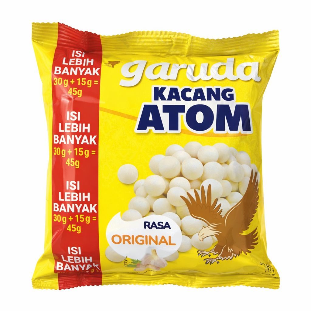 Sukro Garuda Kacang Atom Rasa Original 45gr 1 bal isi 10 bungkus