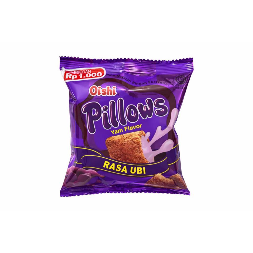 Snack Rasa Ubi Ungu Oishi Pillow Rasa Ubi Ungu @12gr Kemasan Renceng 1 renceng 20pcs