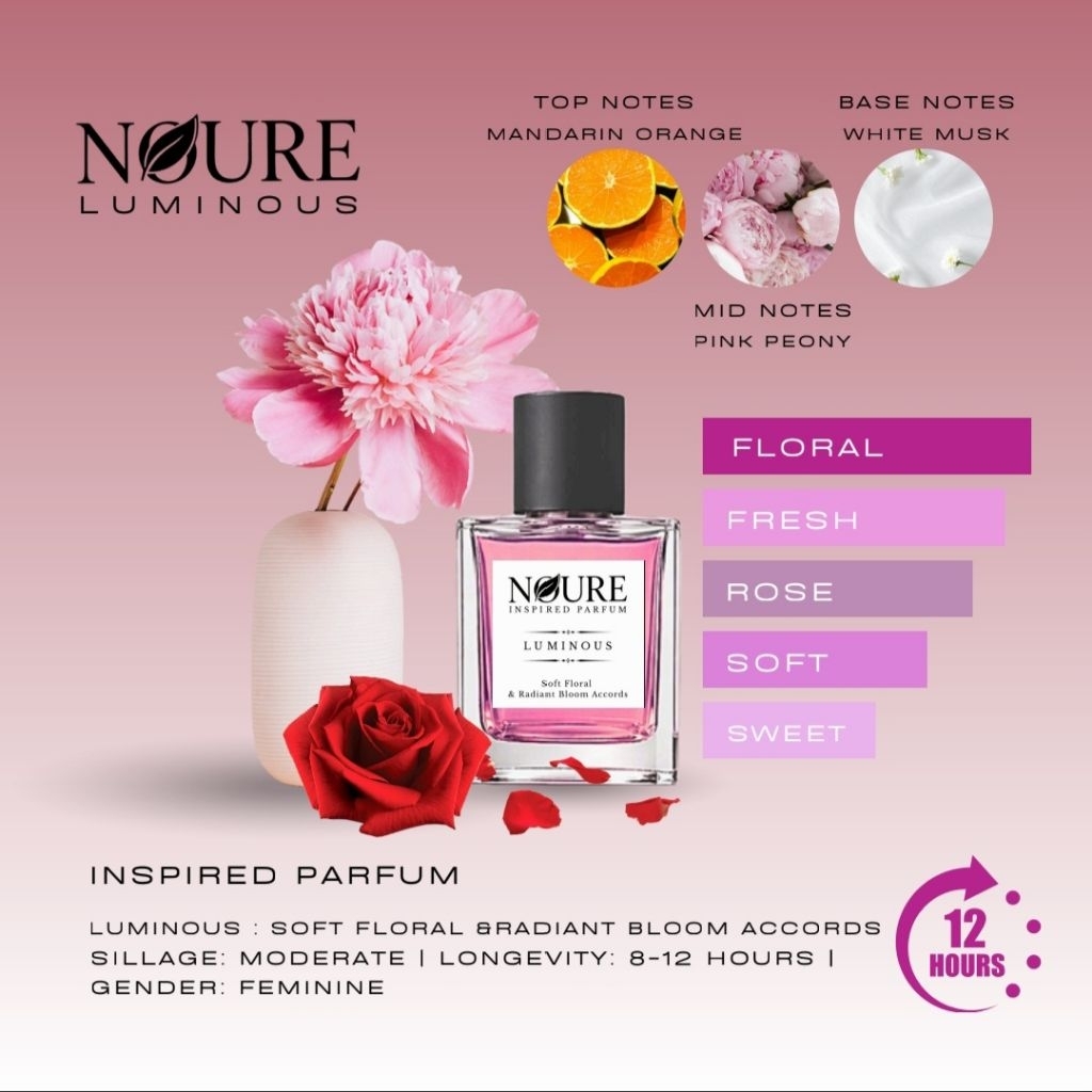 NOURE Luminous - Parfum Wanita Elegant Inspired by Miss Dior 30ml / 50ml Long Lasting