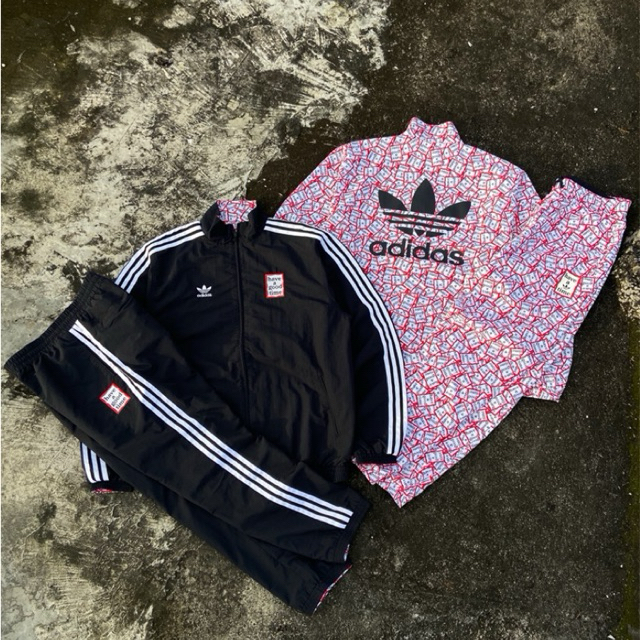 ADIDAS X HAVE A GOOD TIME DOUBLE SET REVERSIBLE TRACK JACKET & TRACK PANT