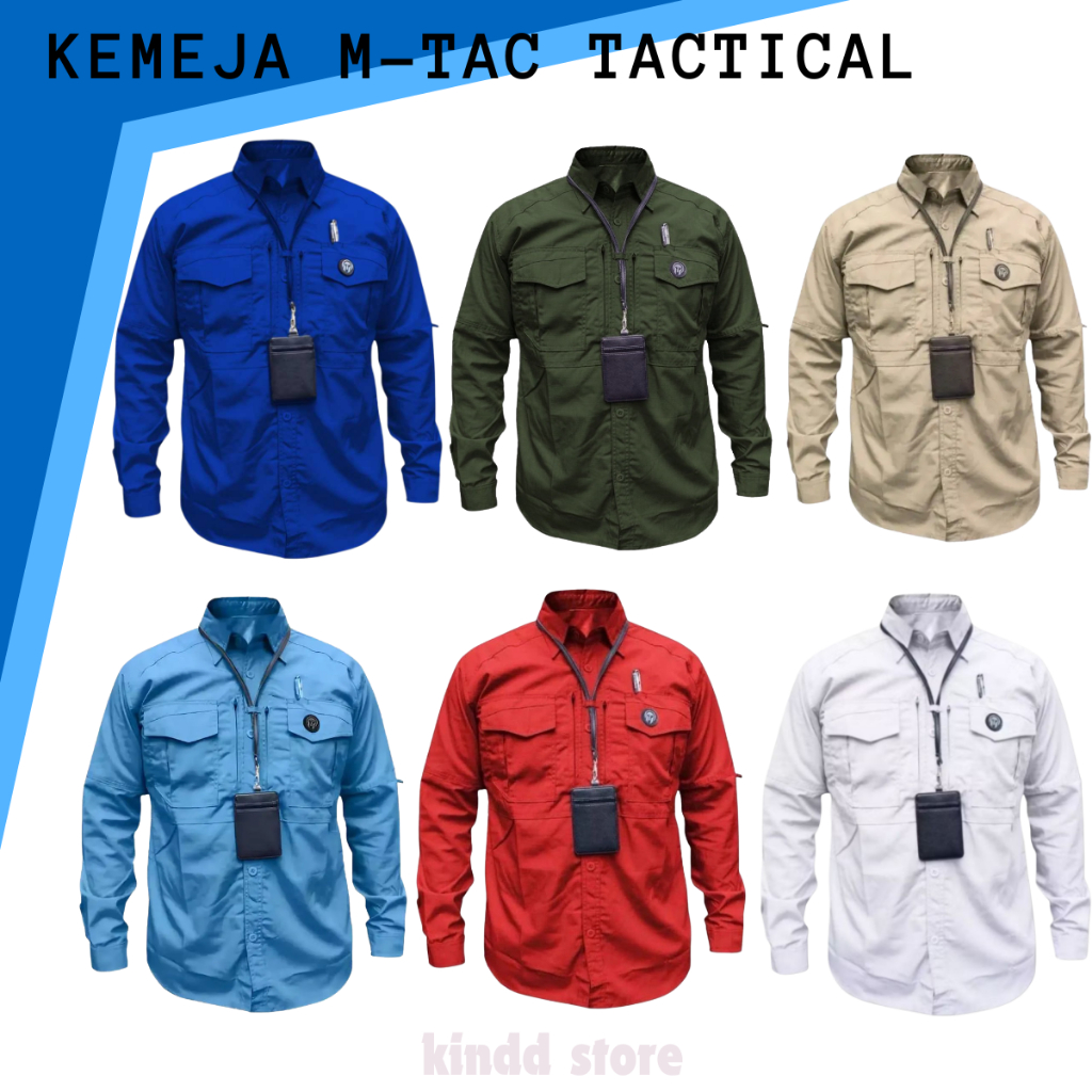 Baju Tactical Lapangan Kerja/Kasual Kemeja Outdoor Lengan Panjang MTAC Custom Bordir FREE DESIGN
