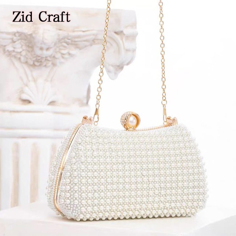 Tas Kondangan Wanita Mewah Mutiara Elegan Tas Pesta Rachel Clutch Elegan Satin Import Tas Pesta Clut