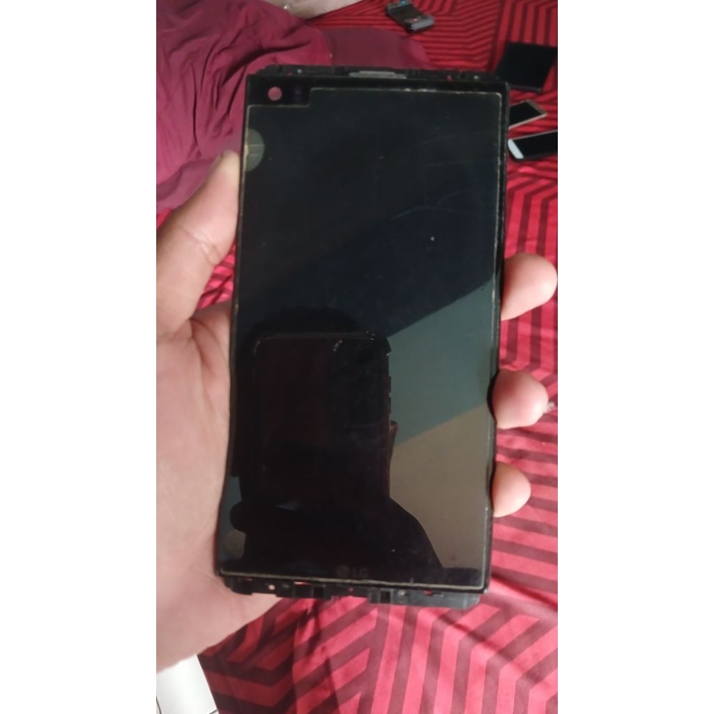 layar LCD dan Frame LG V20 fullset ori copotan minus blank putih
