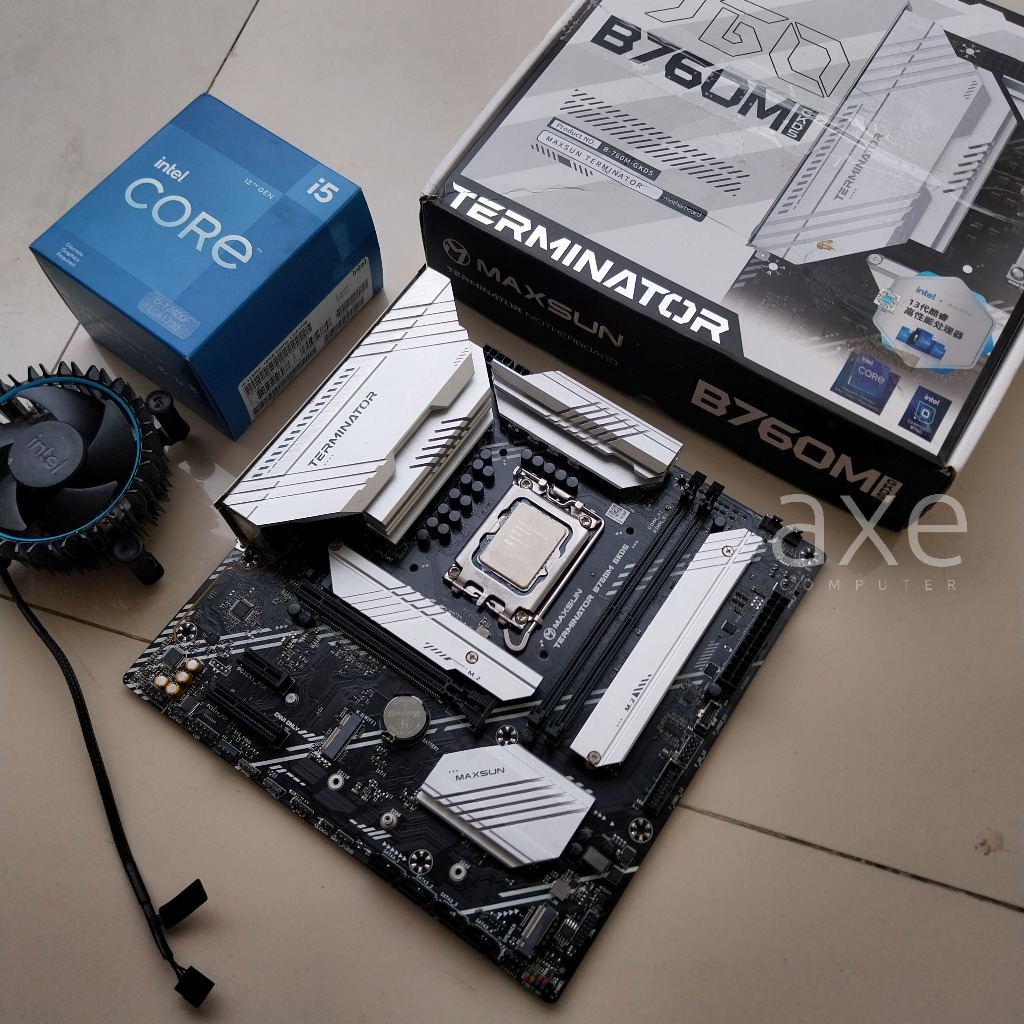 I5 12400f + b760m maxsun terminator garansi april 2027 fullset semua