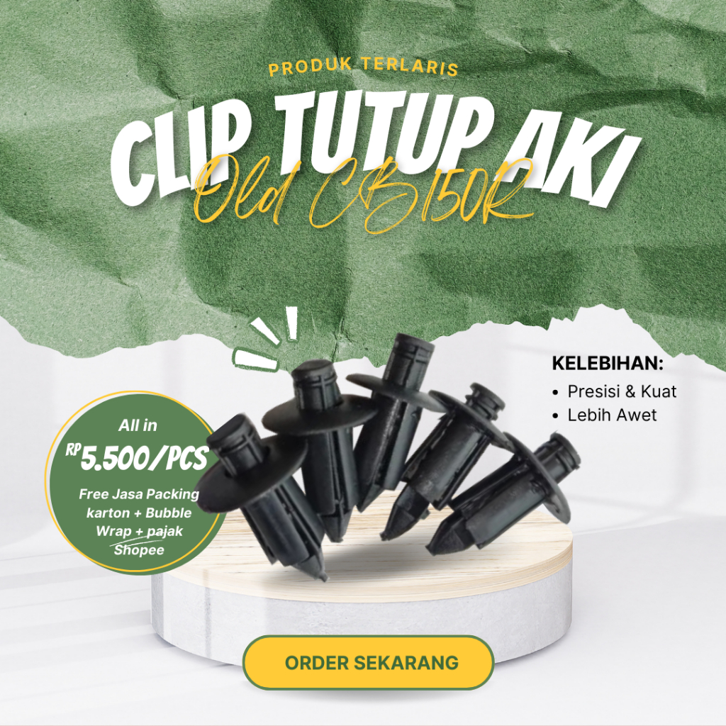 Clip Cover tutup Aki Old CB150R Warna Hitam Kuat dan Presisi