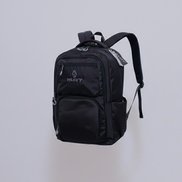 Heavy Tas Ransel Hitam Backpack Pria Dewasa Tas Kerja Kantor Tas Gendong Sekolah