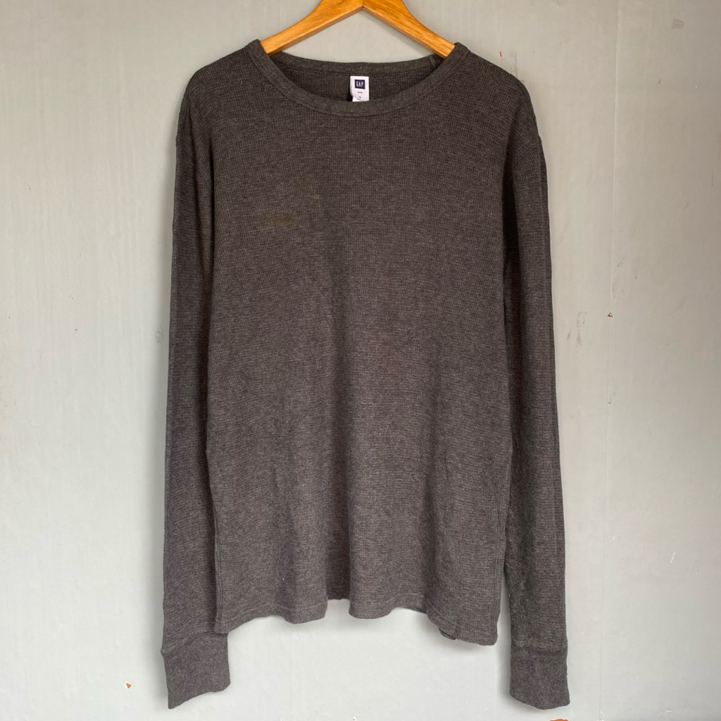 GAP Waffle-Knit T-Shirt | Baju Laki-laki Lengan Panjang