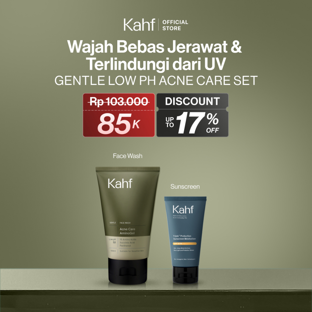 [KAHF BUNDLE 2IN1 PAKET PERAWATAN WAJAH] Paket Face Care Expert Complete Kit (Face Wash + Sunscreen 