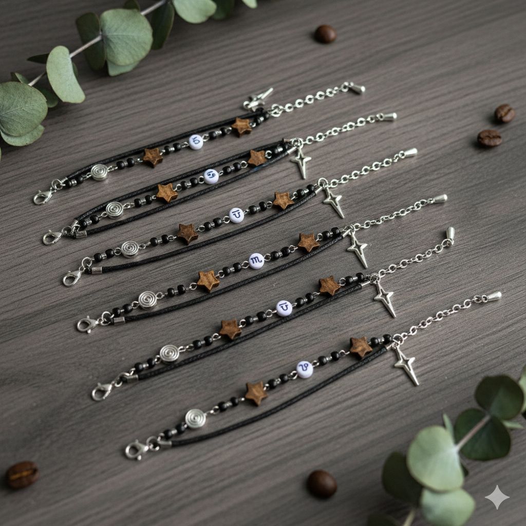 bracelet charm/ zodiac bracelet/gelang wanita zodiak/gelang couple aesthetic/gelang zodiak