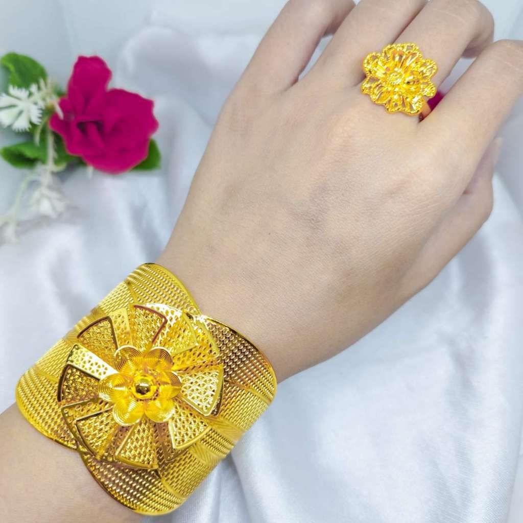 GELANG BUNGA KENDARI LAPIS EMAS 24K