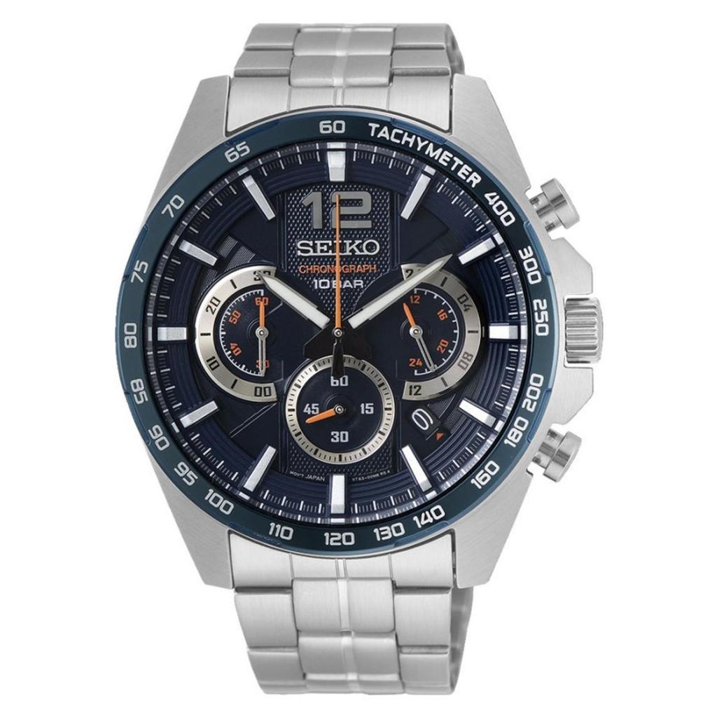Seiko Chronograph SSB345P1 Pria 100M Stainless ORIGINAL