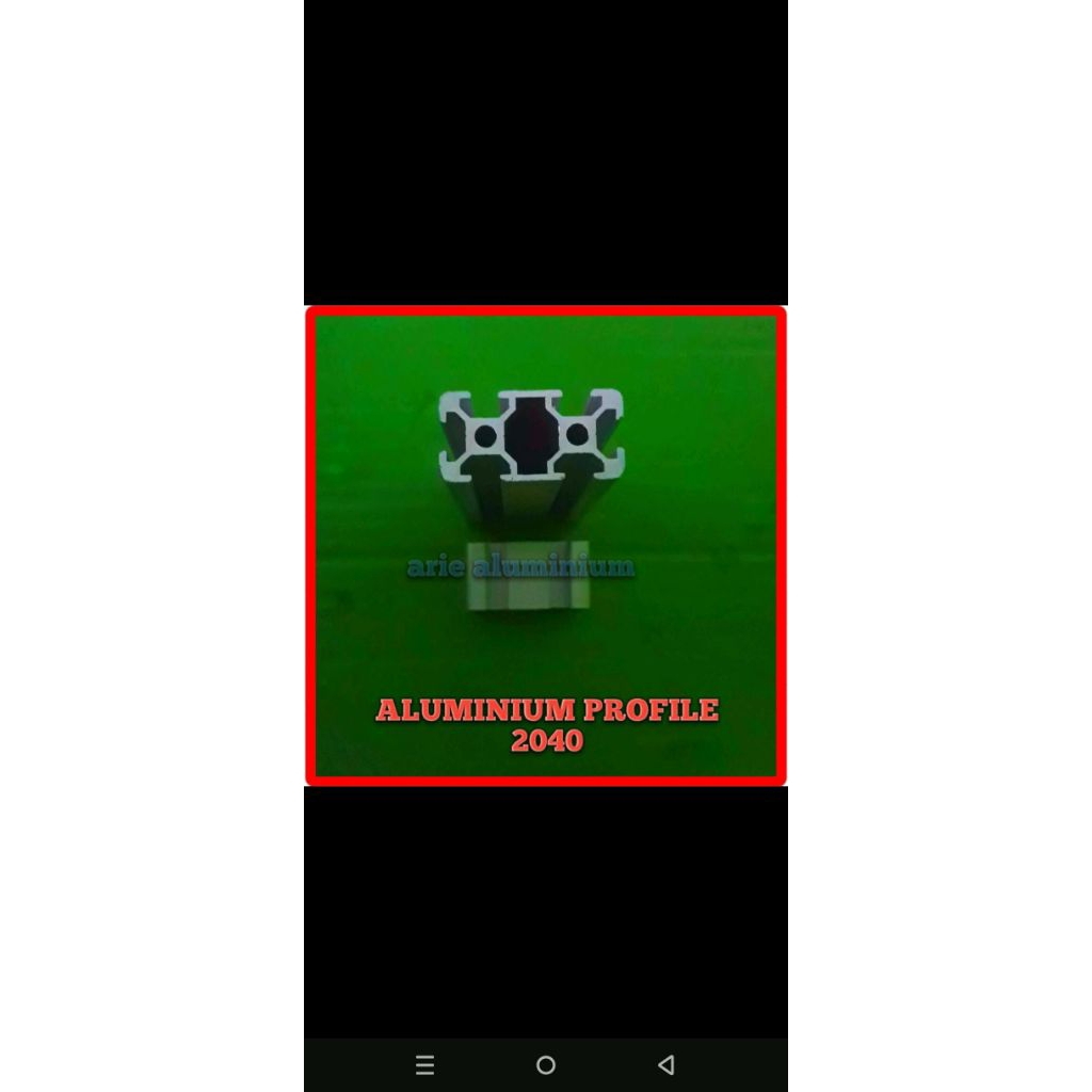 Aluminium profile T slot 2040 Silver panjang 150 cm