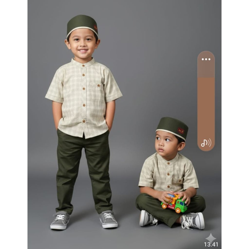 Baju Koko Anak A&J bahan Touch Spun premium Lengan Pendek A&J // Koko Kotak A&J terbaru
