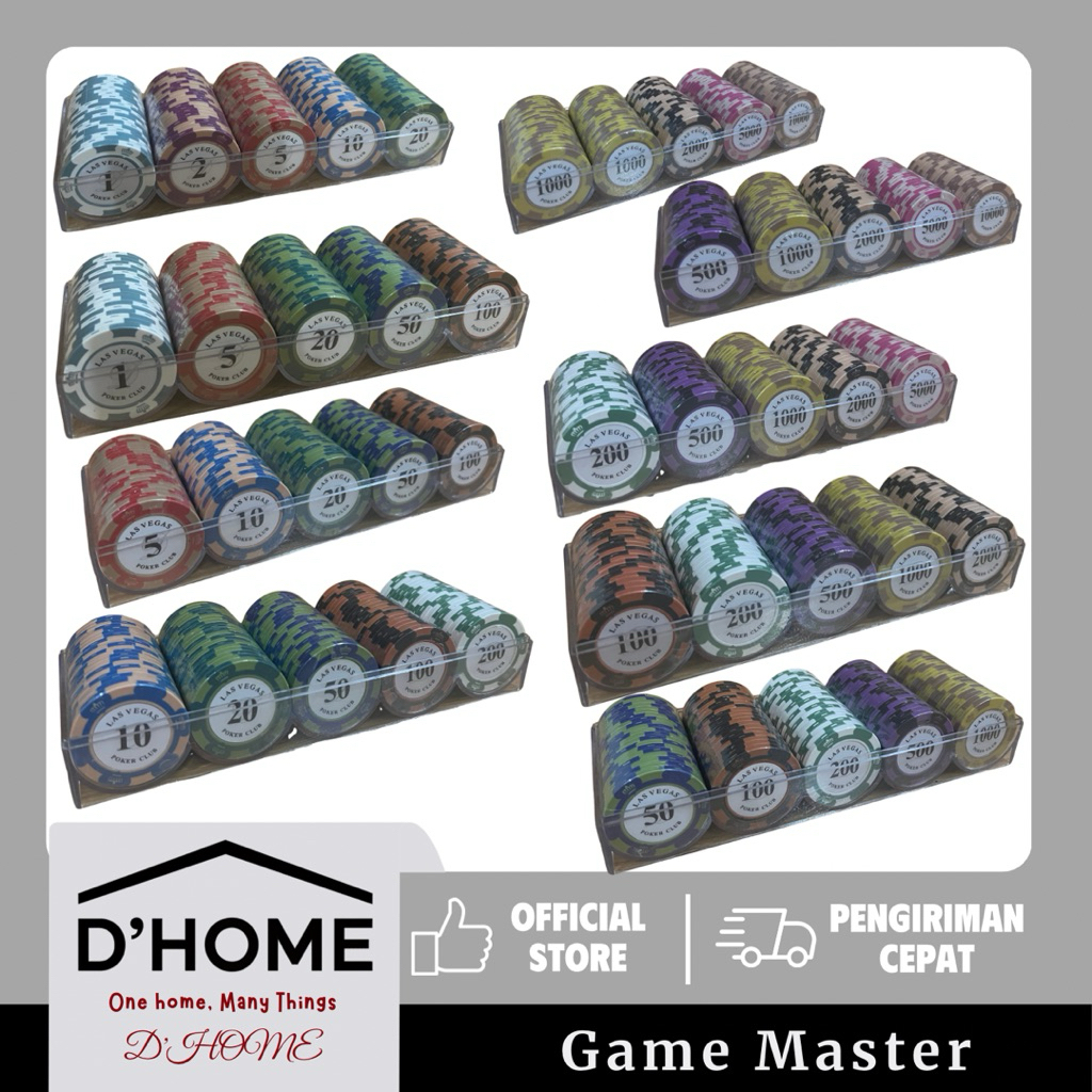 Poker Chip Set 100 Pcs + Acrylic Box