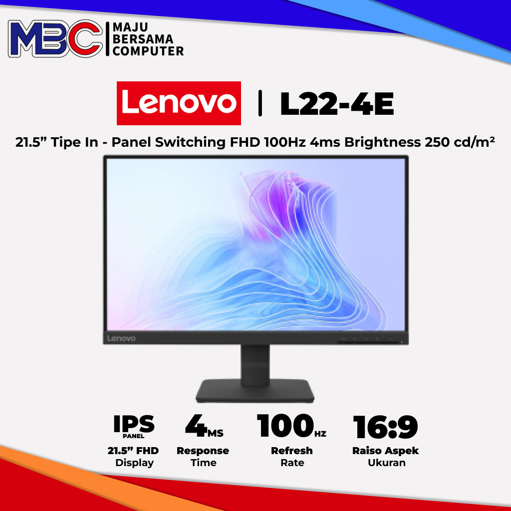 Led Lenovo L22-4E 21.5" IPS 100HZ 99% SRGB - Monitor 22 24 Inch 22" 24"