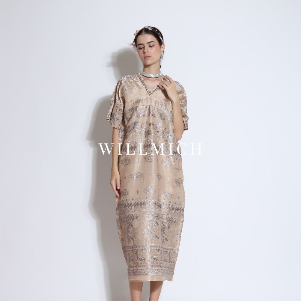 Dress Shimmer Bordir Aplikasi Payet