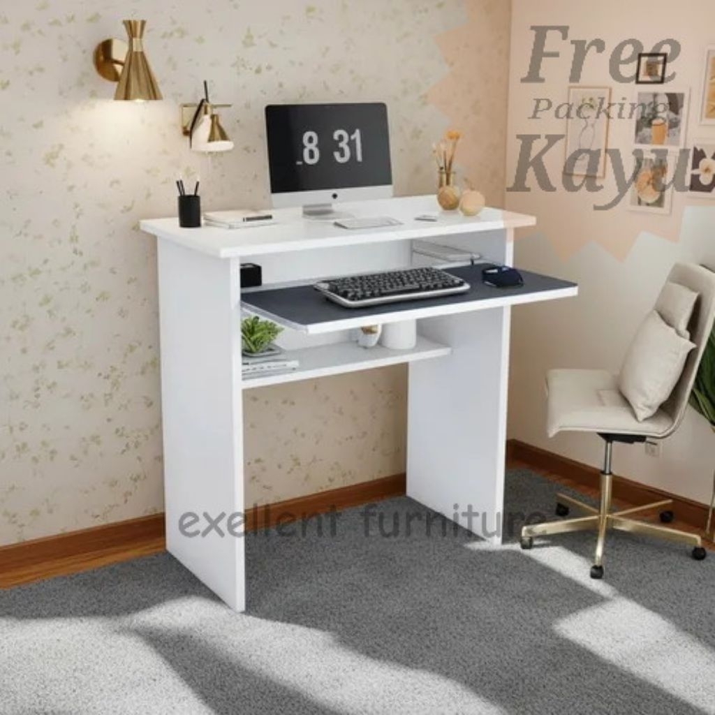 meja komputer laptop meja belajar meja kerja multifungsi minimalis modern sudah di rakit