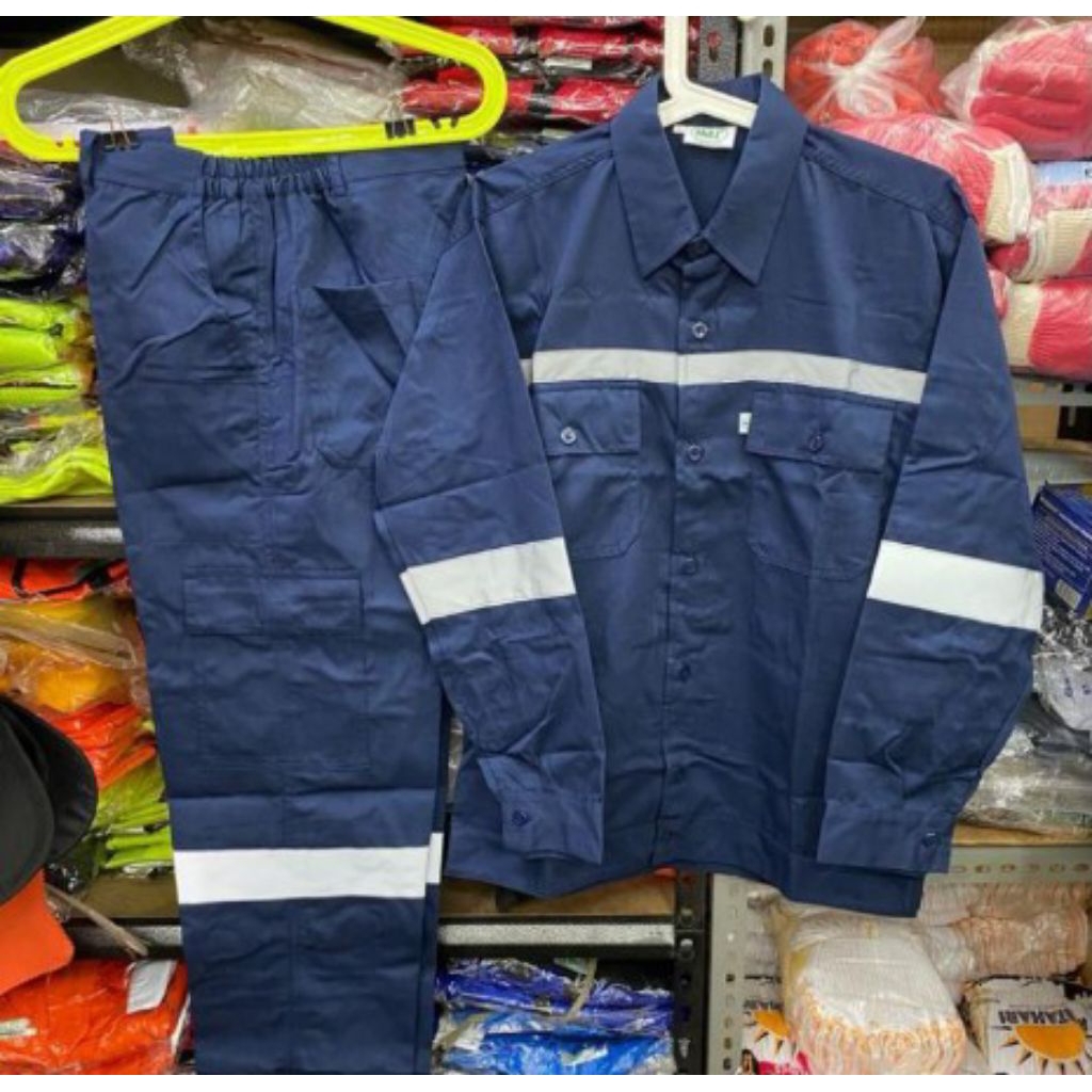 Baju Celana Kerja Safety Proyek / Setelan Baju Celana Proyek Original