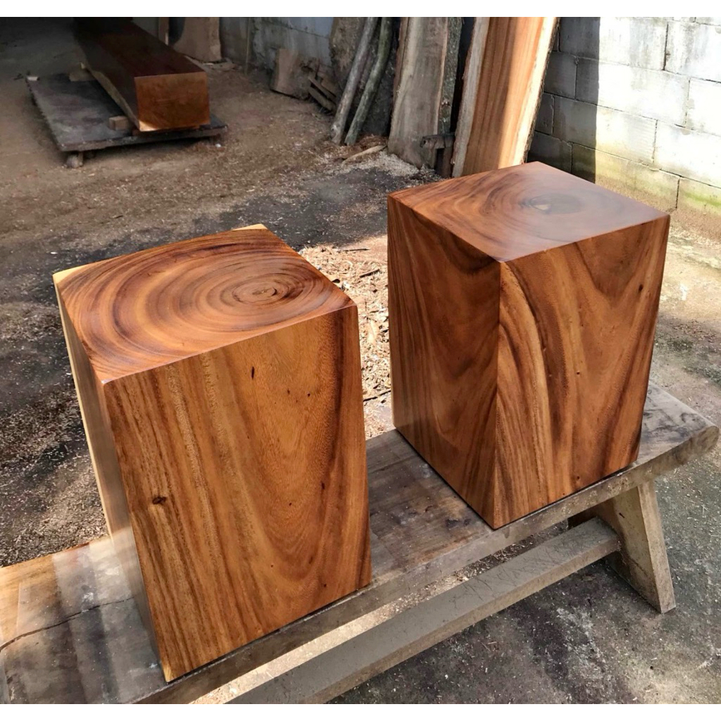 Stool balok tanpa sambung kayu trembesi