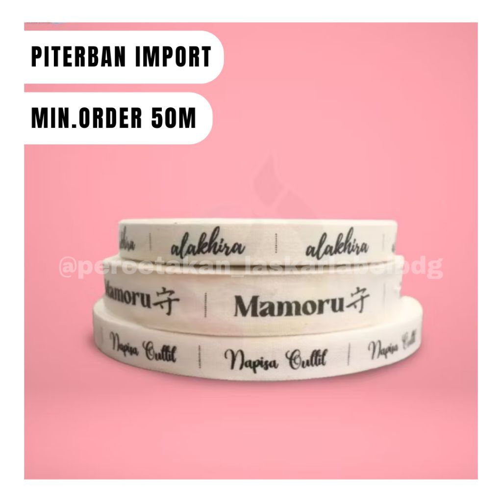label piterban,label cotton,label cotton import,label murah 50 meter