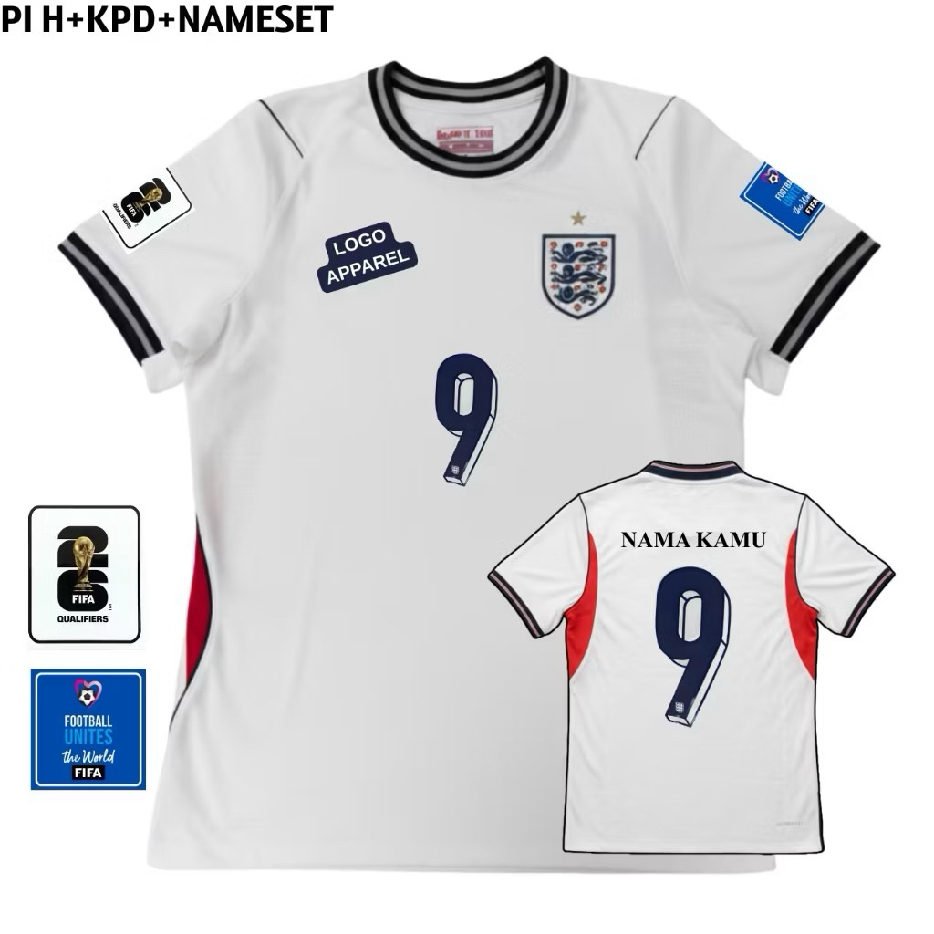 Jersey Inggris Home Piala Dunia 2026 - Jersey World Cup Grade Original