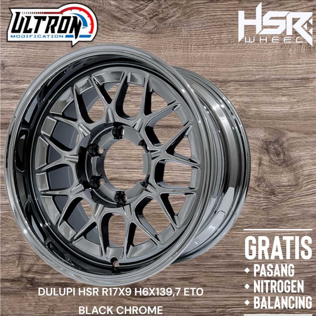 VELG RACING R17 BLACK CHROME HSR DULUPI RING 17 BUAT MOBIL PAJERO FORTUNER DMAX