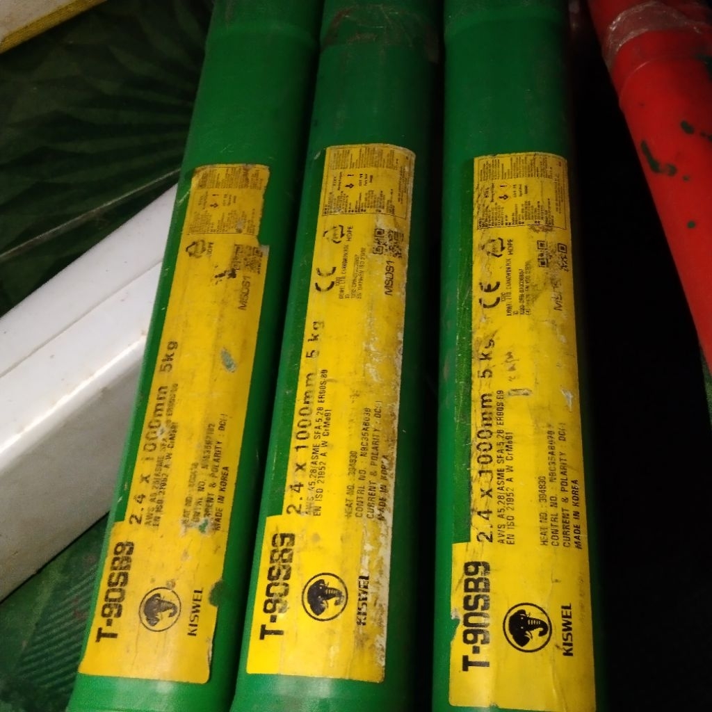 KAWAT LAS TIG FILLER KISWEL ER90S-B9 Size. 2.4x1000MM HARGA 1KG
