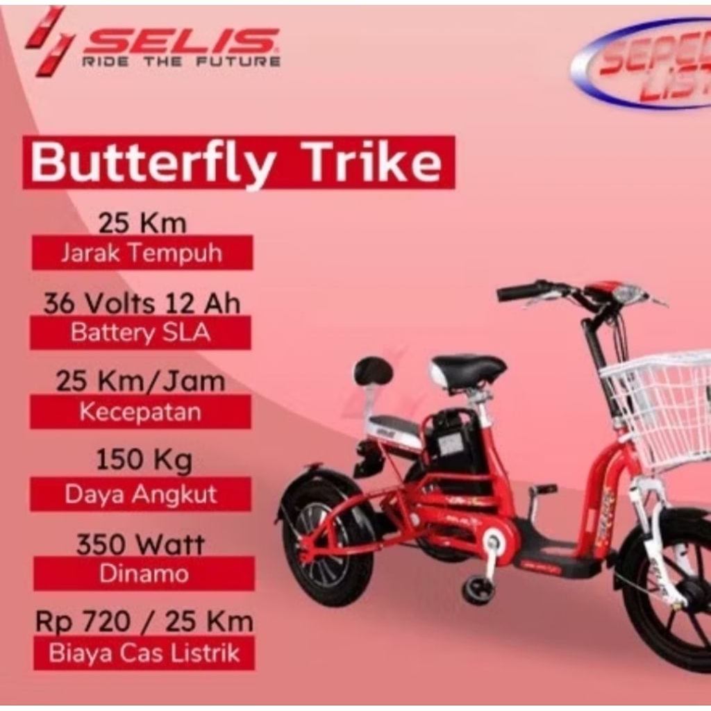 Selis - Sepeda Listrik roda tiga Second/prelov