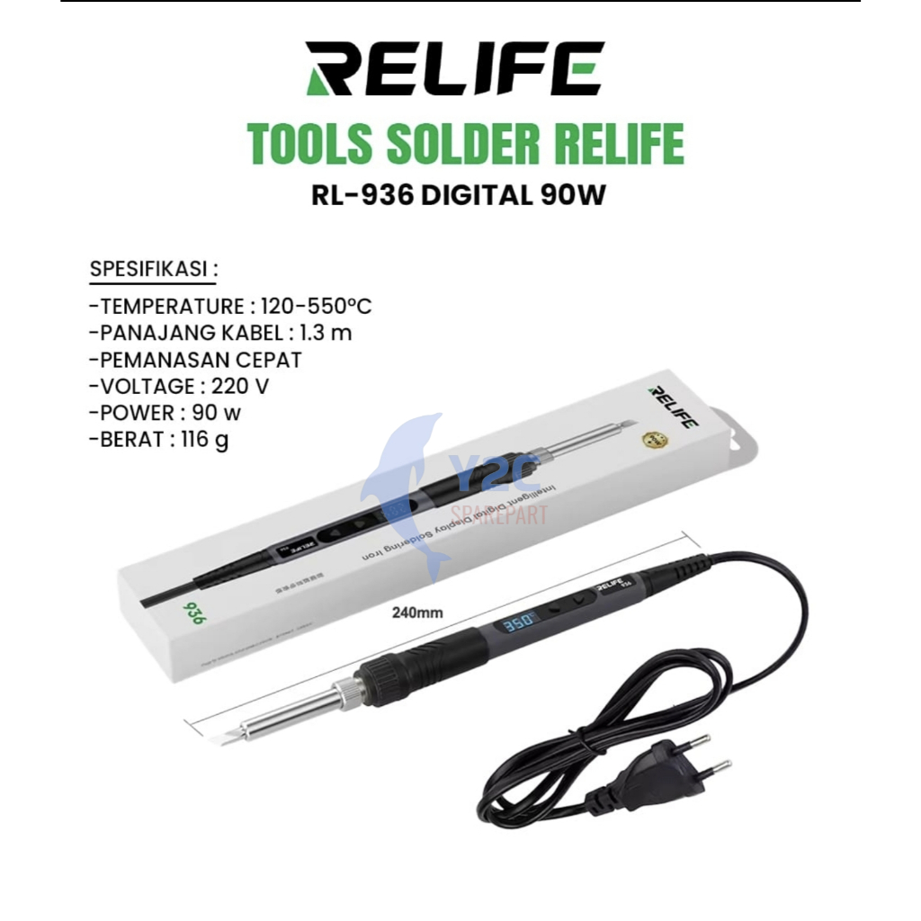 SOLDER RELIFE RL-936 DIGITAL 90 WATT ORIGINAL / ALAT SERVIS SERVICE HP
