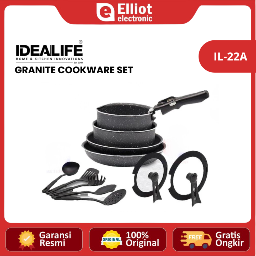 IDEALIFE Panci Set / Granite Cookware Set / IL-22A