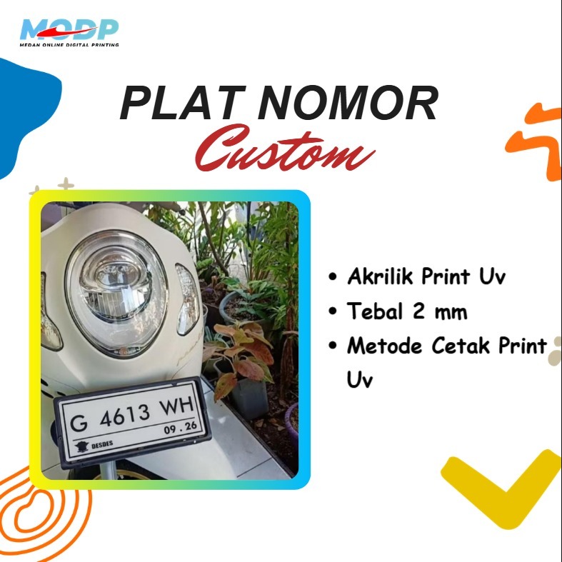 Plat Nomor Motor Custom - Cetak Plat Nomor Motor Akrilik