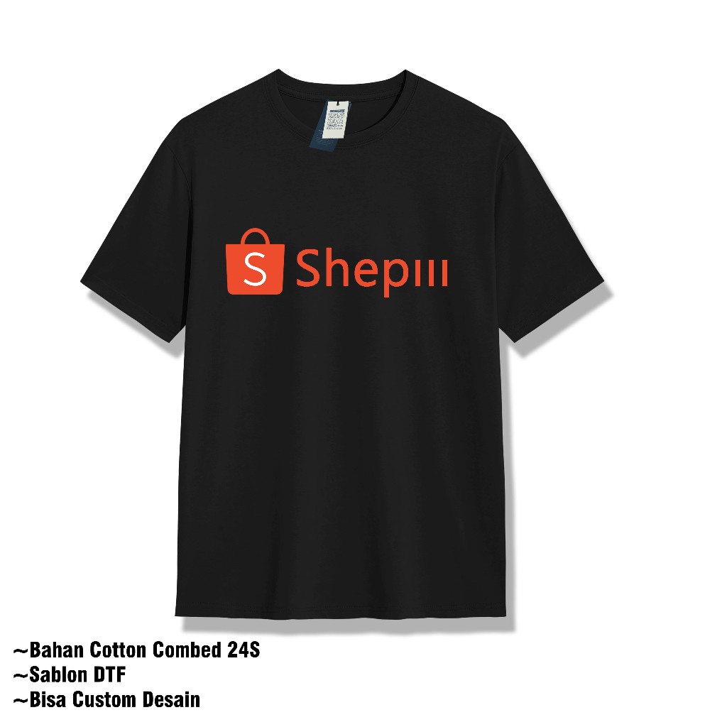 Kaos Plesetan Parodi Shopee Shepiii Baju Katun combed 24S
