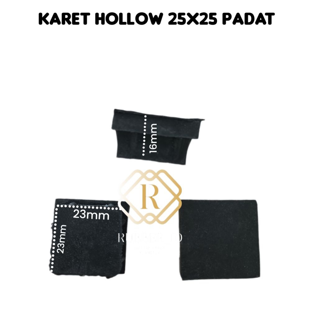 KARET KAKI HOLLOW 25X25 PADAT / KARET BESI HOLLOW / KARET PENGAMAN MEJA