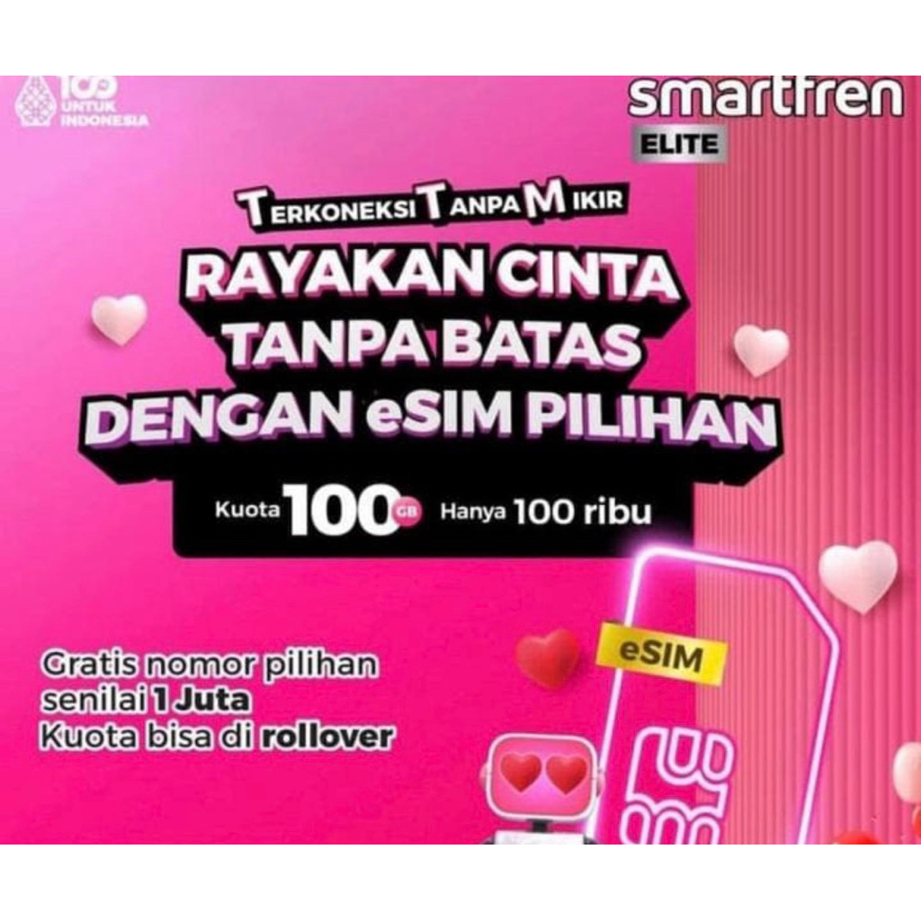 ESIM SMARTFREN 100 GB 100 RIBU